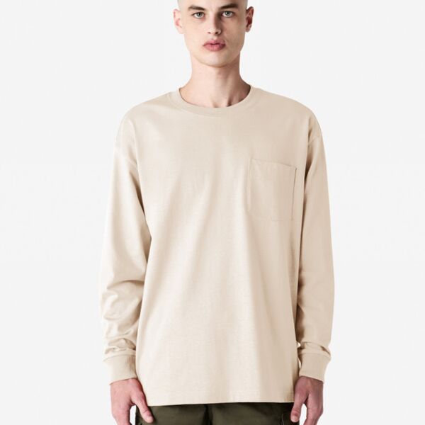 Super Heavyweight Oversized Long Sleeve T-Shirt with Pocket Thumbnail